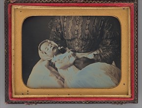 Untitled (Portrait of a Sleeping Baby in a Woman's Lap), 1851. Creator: W. A. Pratt.