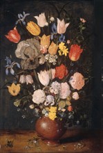 Bouquet of Flowers in an Earthenware Vase, c. 1610. Creator: Anthony van Dyck.