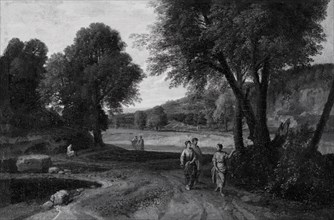 Classical Landscape with Two Women and a Man on a Path, 1660/70. Creator: Jean Francois Millet.