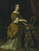 Girl Standing before a Mirror, 1668. Creator: Gaspar Netscher.