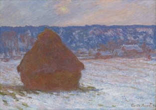 Stack of Wheat (Snow Effect, Overcast Day), 1890/91. Creator: Claude Monet.