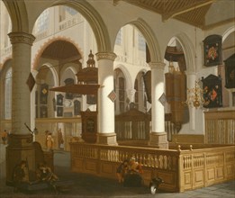 The Oude Kerk, Delft, 1660/70. Creator: Cornelis de Man.