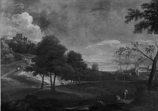 Landscape with Figures and Buildings, c. 1680/1700. Creator: Unknown.