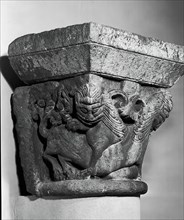 Capital with Lions, 1100/1150. Creator: Unknown.