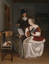 The Music Lesson, c. 1670. Creator: Gerard Terborch II.