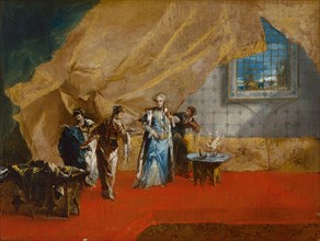 Interior: A Sultana taking Coffee in the Harem, 1742/43. Creator: Antonio Guardi.