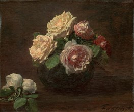 Roses in a Bowl, 1881. Creator: Henri Fantin-Latour.