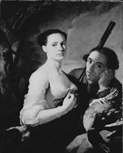 Young Woman with Hunter, c. 1750. Creator: Unknown.