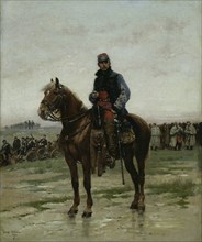 A Mounted Officer, 1877. Creator: Jean Baptiste Edouard Detaille.