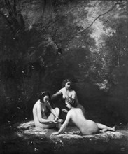 Nymphs Leaving the Bath, 1843. Creator: Jean-Baptiste-Camille Corot.