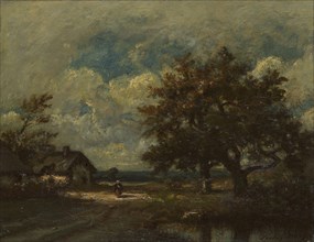 The Cottage by the Roadside, Stormy Sky, c. 1860. Creator: Jules Dupré.