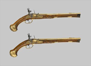 Pair of Flintlock Holster Pistols, Vienna, c. 1700/25. Creator: Unknown.