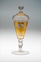 Wine Glass and Cover, Bohemia, c. 1730. Creator: Bohemia Glass.