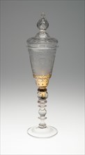 Wine Glass and Cover, Bohemia, Early 18th century. Creator: Bohemia Glass.