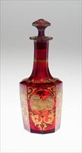 Bottle, Bohemia, Late 19th century. Creator: Bohemia Glass.