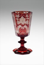 Wine Glass, Bohemia, c. 1850/80. Creator: Bohemia Glass.