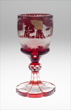 Large Wine Glass, Bohemia, c. 1850/70. Creator: Bohemia Glass.