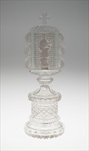 Stand with St. John Nepomuk, Bohemia, c. 1832. Creator: Bohemia Glass.