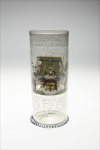 Beaker with the Emperor and Seven Electors (Kurfürsten Humpen), Germany, c. 1600. Creator: Bohemia Glass.