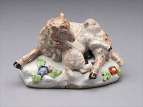 Ewe and Lamb, Bow, 1752/54. Creator: Bow Porcelain Factory.