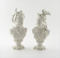 Figures of a Mongolian Man and Woman, England, 1750/54. Creator: Bow Porcelain Factory.