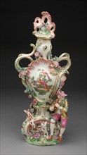 Potpourri Vase with Shepherd, Chelsea, 1760/65. Creator: Chelsea Porcelain Manufactory.