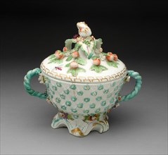 Covered Bowl, Chelsea, 1750/60. Creator: Chelsea Porcelain Manufactory.