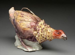 Tureen in the form of a Fighting Cock, Chelsea, c. 1755. Creator: Chelsea Porcelain Manufactory.