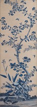 Wallpaper Panel with Birds and Flowering Trees, China, Late 18th/early 19th century. Creator: Unknown.