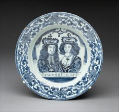 Plate, Delft, c. 1700. Creator: Delftware.