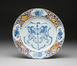 Plate, Delft, c. 1725/40. Creator: Delftware.
