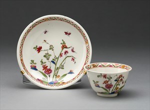 Cup and Saucer, Vienna, c. 1725. Creator: Du Paquier Porcelain Manufactory.