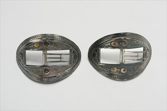 Pair of Shoe Buckles, England, Late 18th to early 19th century. Creator: Unknown.