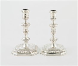 Pair of Candlesticks, England, 1691/92. Creator: Unknown.
