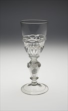 Wineglass Containing Two Uncirculated Charles II Silver Coins Dated 1670 and 1671, , c. 1690-1710. Creator: Unknown.