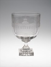 Goblet (Rummer): Celebrating Ships, Colonies, and Commerce, England, c. 1830. Creator: Unknown.
