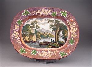 Platter, Staffordshire, 1820/30. Creator: Staffordshire Potteries.