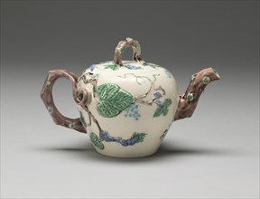 Teapot, Staffordshire, 1750/55. Creator: Staffordshire Potteries.