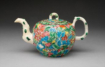 Teapot, Staffordshire, c. 1760. Creator: Staffordshire Potteries.