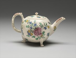 Teapot, Staffordshire, 1750/65. Creator: Staffordshire Potteries.