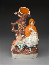 Chimney Ornament: Little Red Riding Hood, Staffordshire, c. 1830. Creator: Staffordshire Potteries.