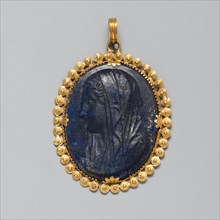 Pendant with Cameo of a Roman Woman, Europe, probably early 19th century. Creator: Unknown.