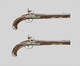 Pair of Flintlock Pistols, Suhl, c. 1720. Creator: Unknown.