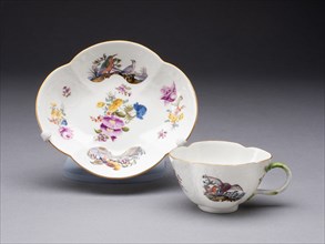 Cup and Saucer, Meissen, c. 1745. Creator: Meissen Porcelain.