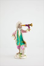 Trumpeter for the Monkey Band, Meissen, c. 1765. Creators: Meissen Porcelain, Johann Joachim Kaendler.