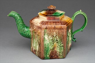 Teapot, Staffordshire, 1750/70. Creator: Staffordshire Potteries.