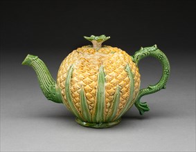 Teapot, Staffordshire, 1750/70. Creator: Staffordshire Potteries.