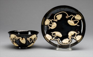 Cup and Saucer, Staffordshire, c. 1750/65. Creator: Staffordshire Potteries.
