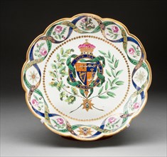 Plate from the Duke of Clarence Service, Worcester, 1789. Creator: Royal Worcester.