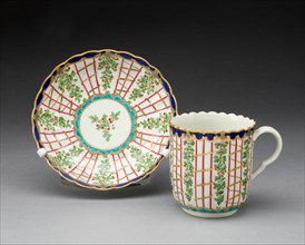 Coffee Cup and Saucer, Worcester, 1775/80. Creator: Royal Worcester.